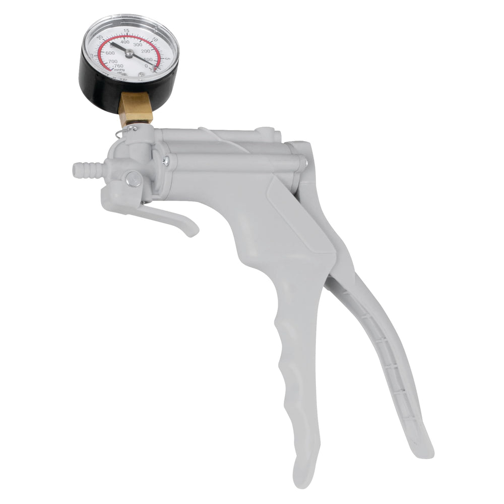 Performance Tool vacuum gauge close-up displaying clear inHg scale for precise readings