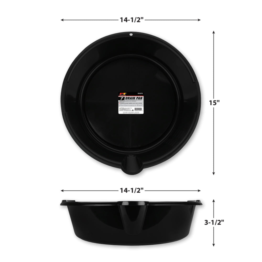 Performance Tool W4070 interior capacity markings showing 7-quart containment benefit