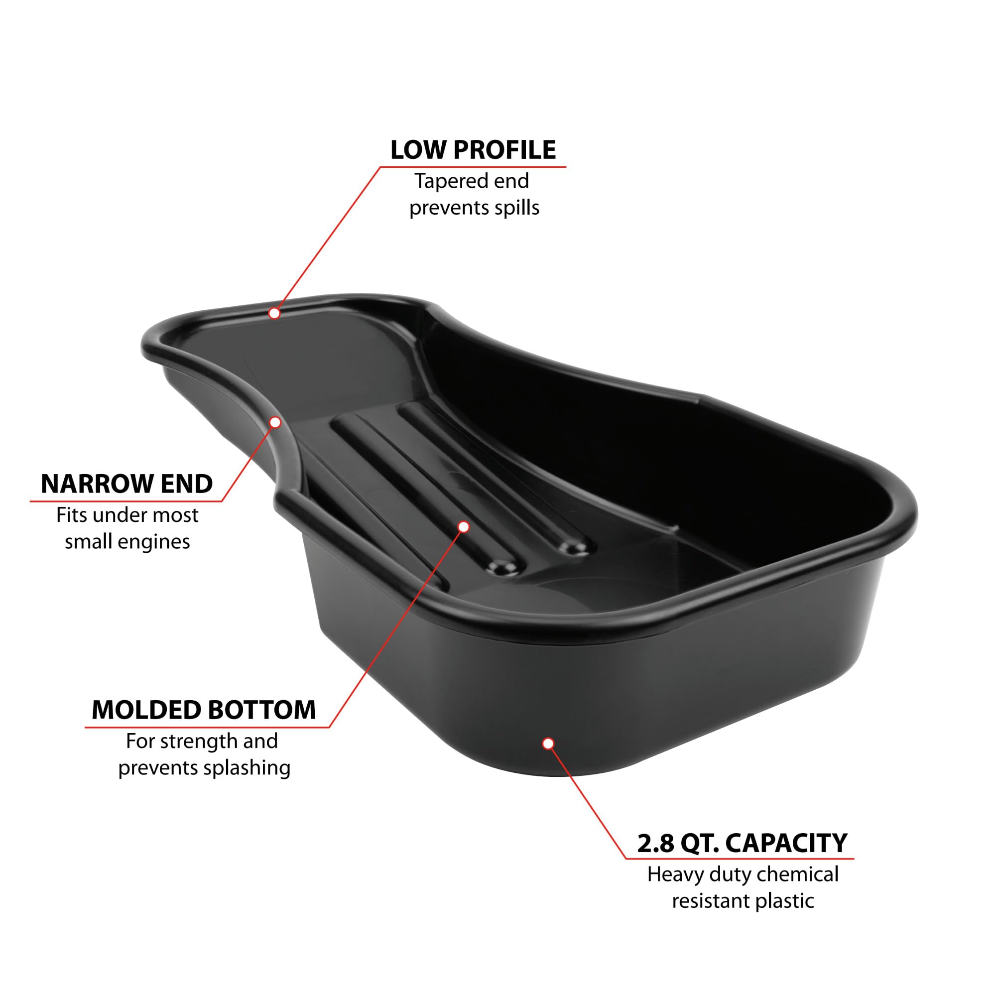 Performance Tool close-up of tapered nose for precise fit and reduced spills