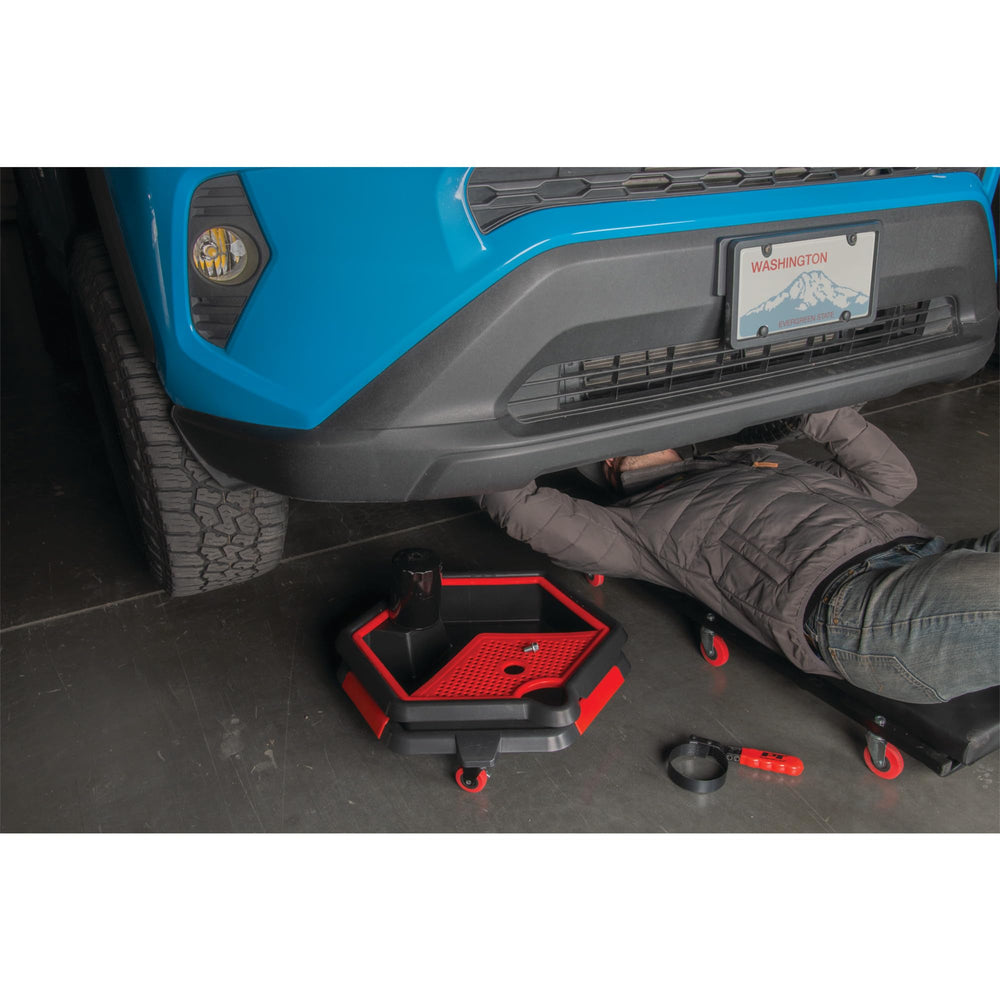 Performance Tool stacked pan and caddy for compact garage storage