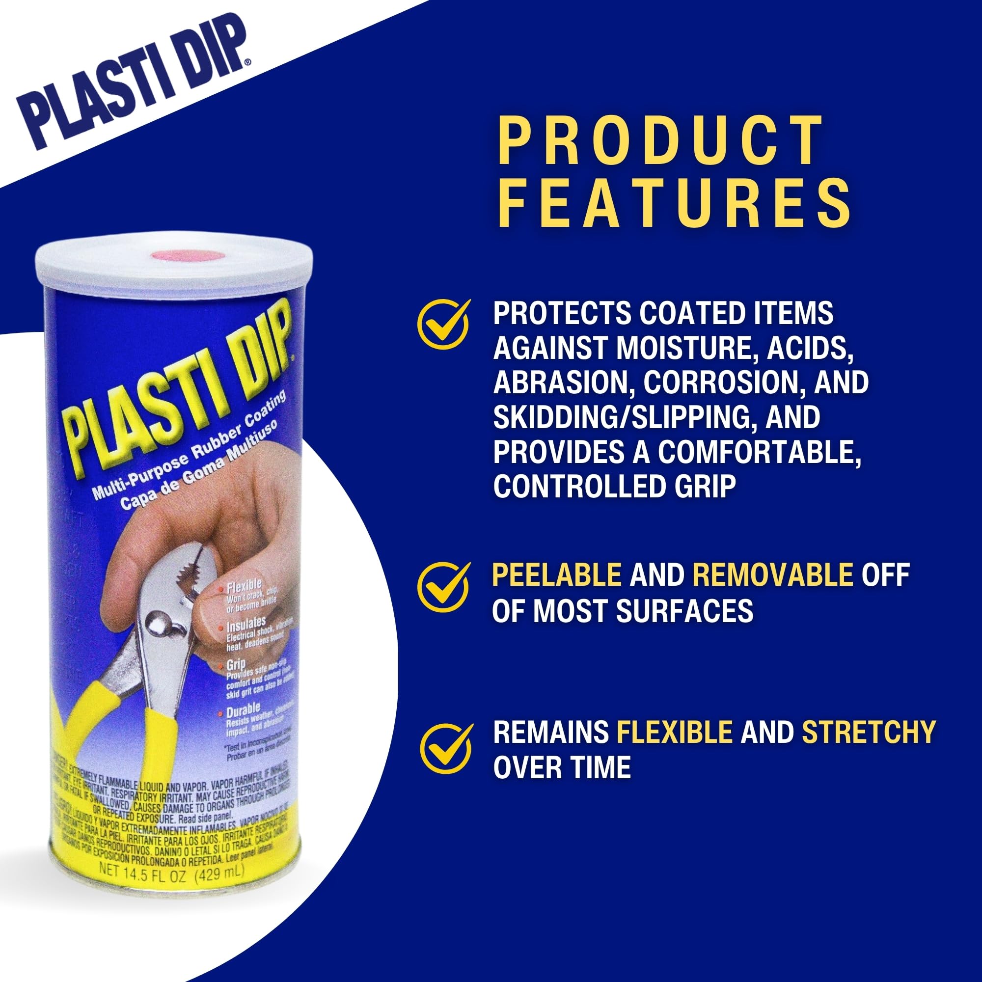 Performix Plasti Dip label close-up highlighting product details and benefits