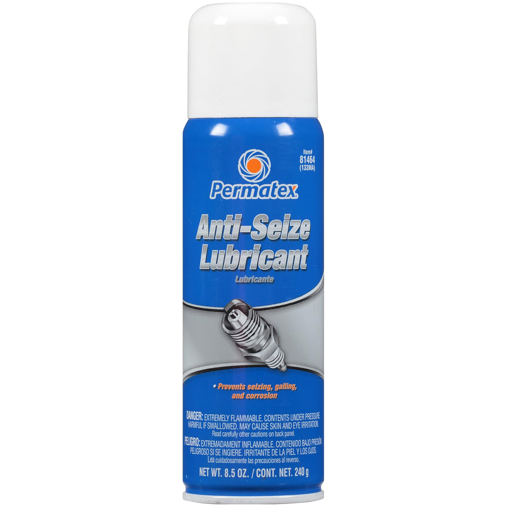 Permatex 81464 front can showing label and aerosol cap, protects threaded parts