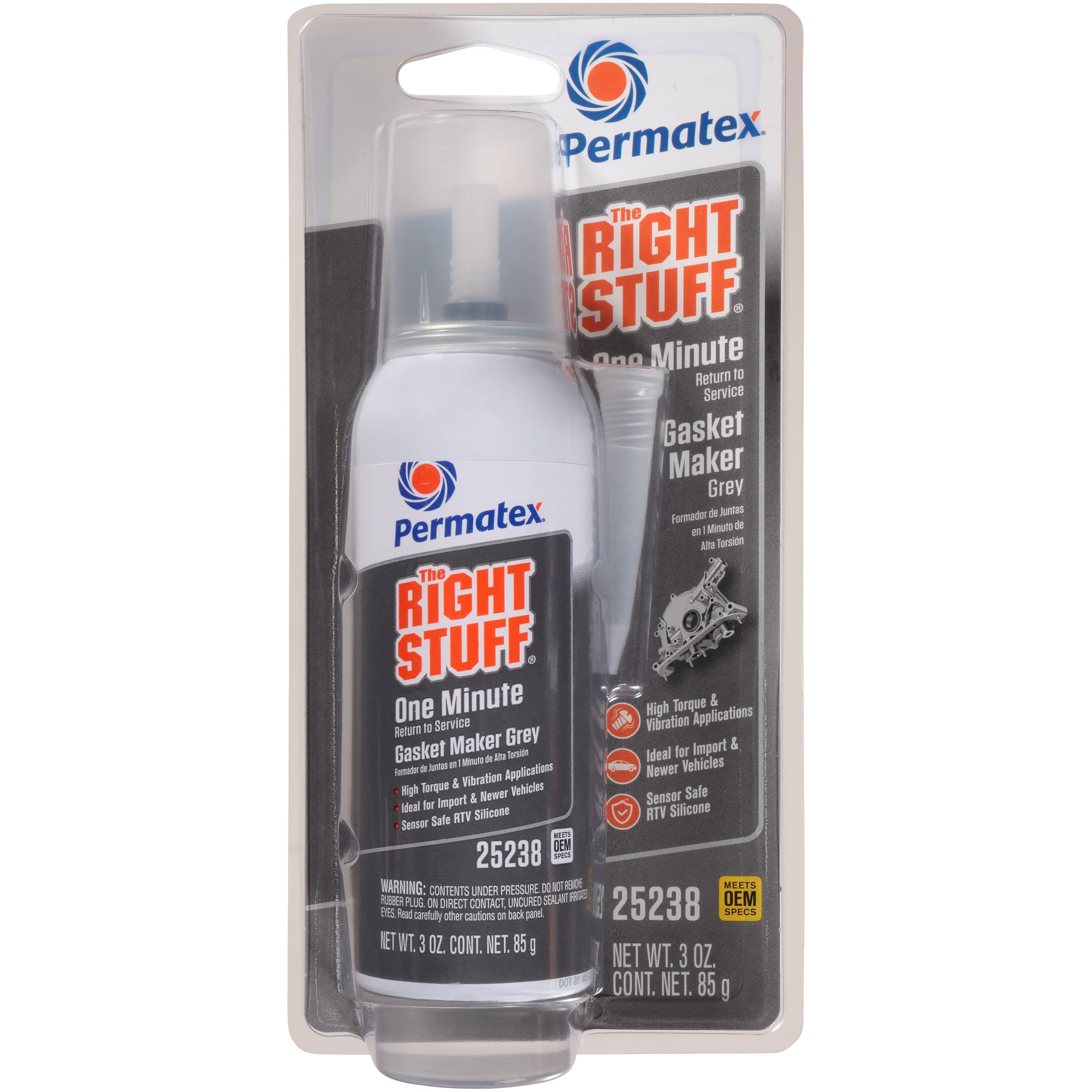 Permatex front view of 3 oz tube showing brand and product for quick identification
