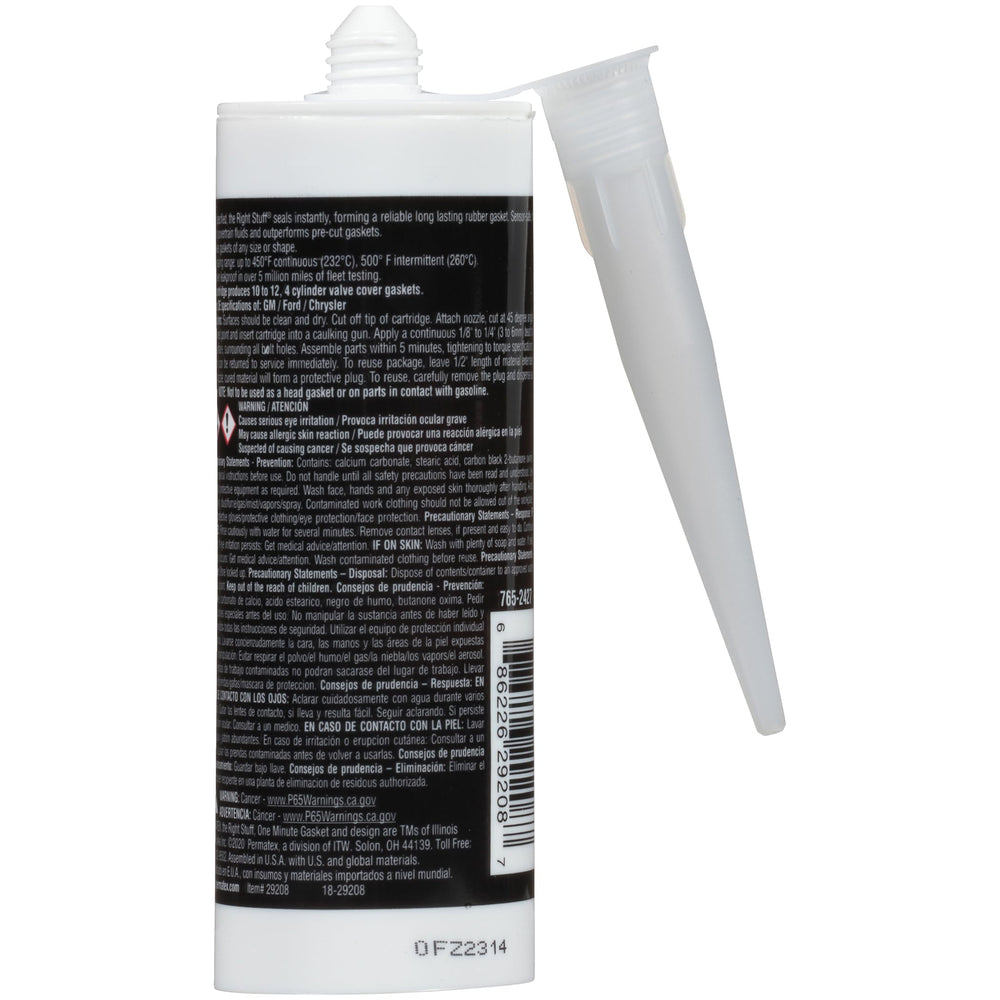 Permatex tube close-up with nozzle for accurate bead application benefit
