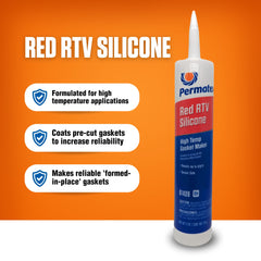 Permatex 11 oz tube next to a ruler showing accurate size and easy handling