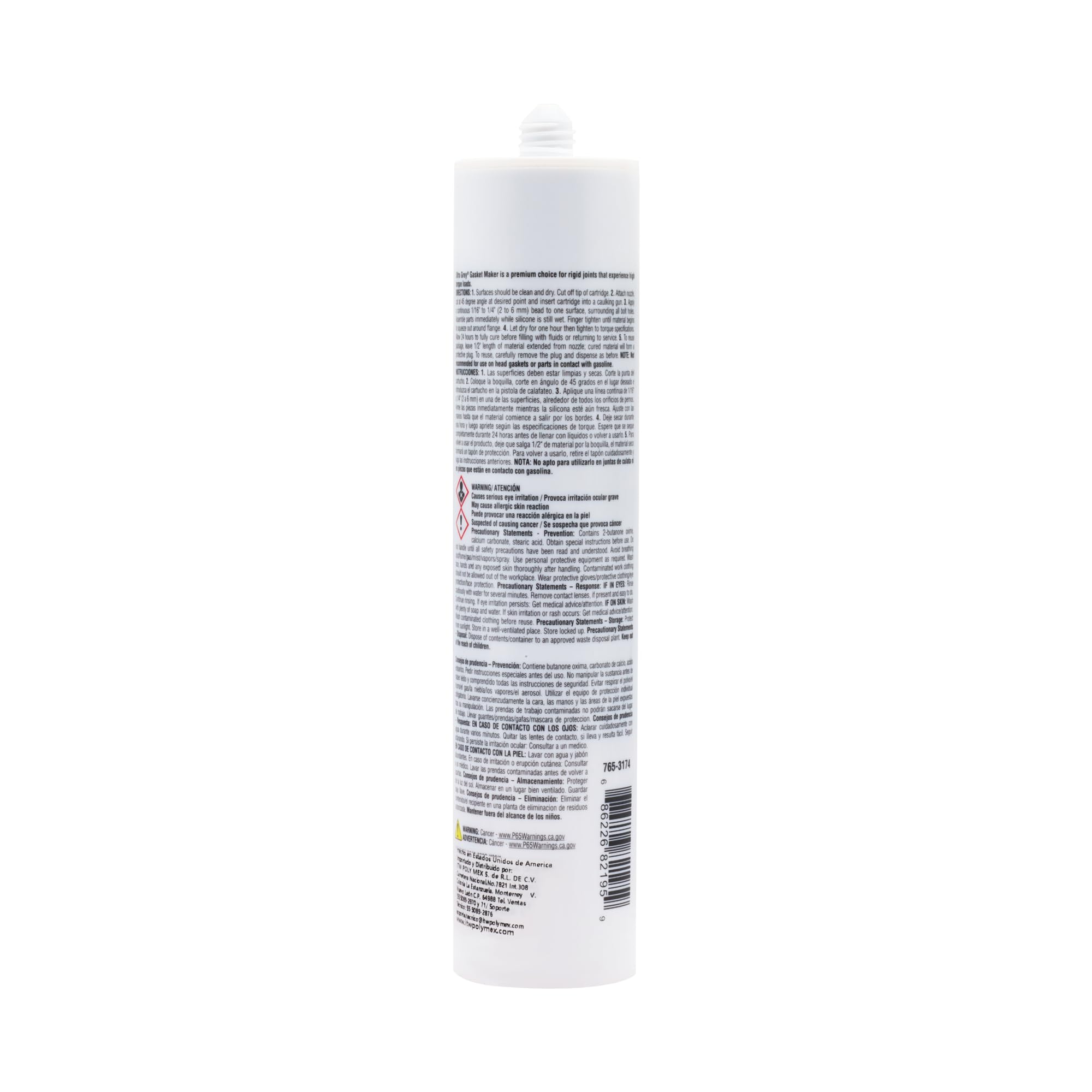 Permatex Ultra Grey nozzle and cap detail for controlled bead application