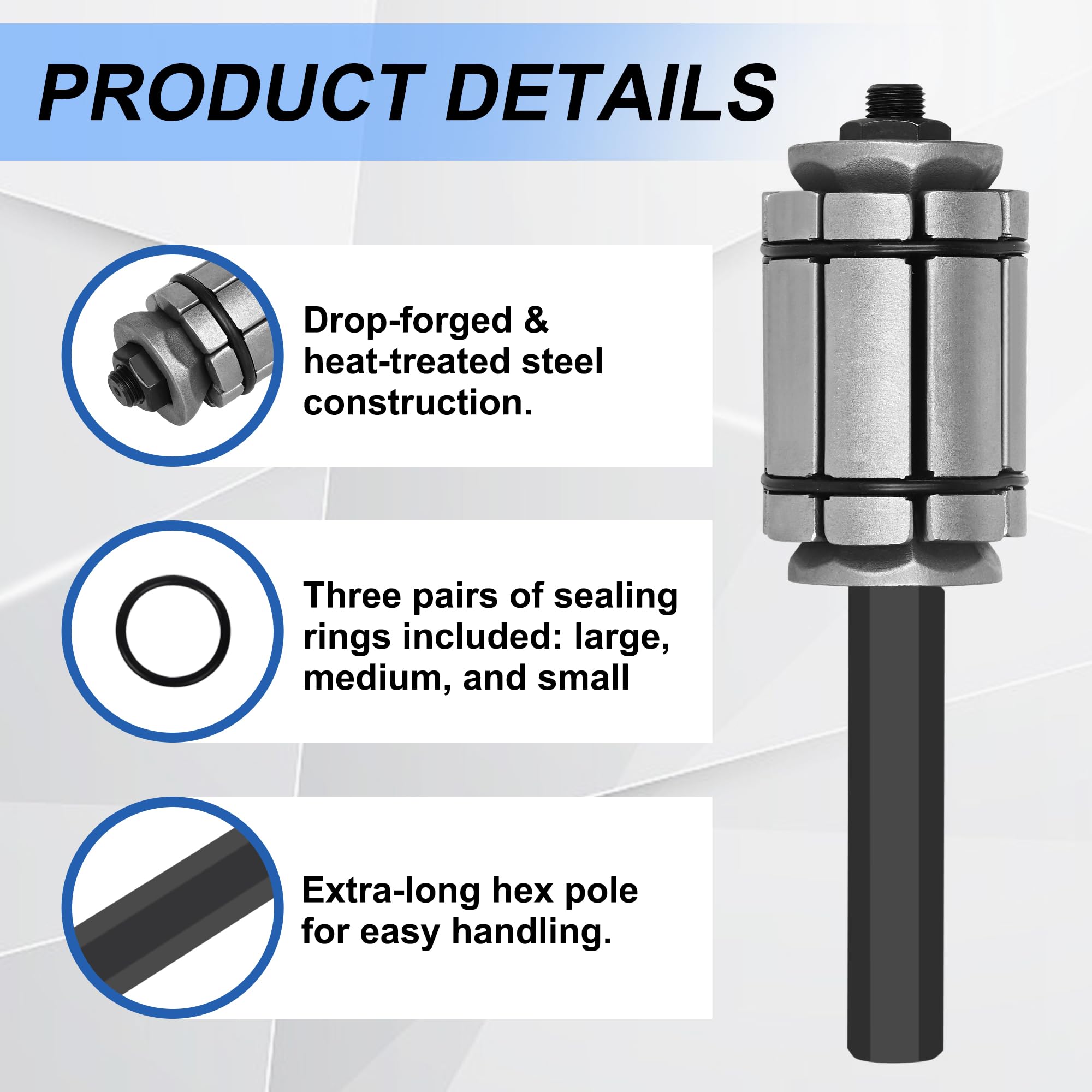 PHATRIP expander inserted in tailpipe demonstrating easy pipe widening benefit