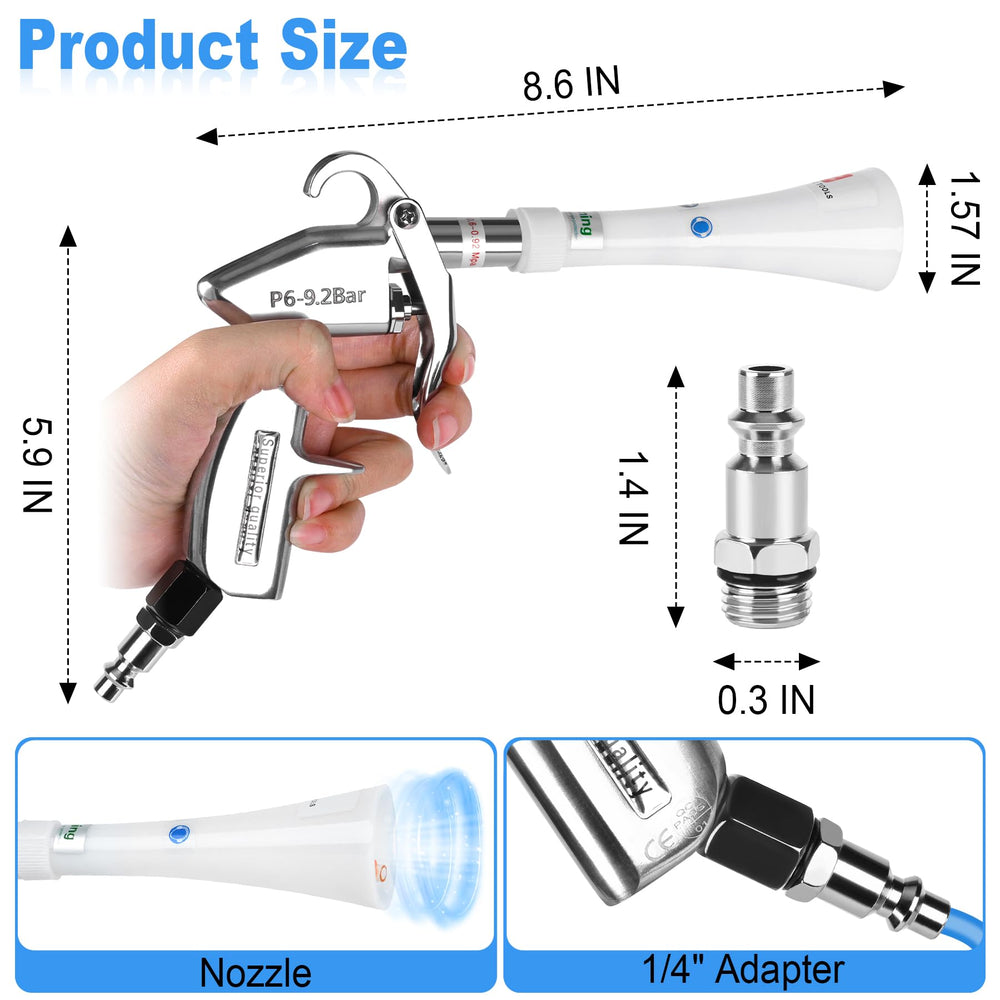 phepetroll conical nozzle closeup highlighting focused airflow for tight spots