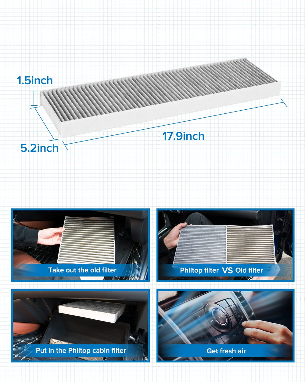 PHILTOP held in hand for scale to verify compact, accurate sizing