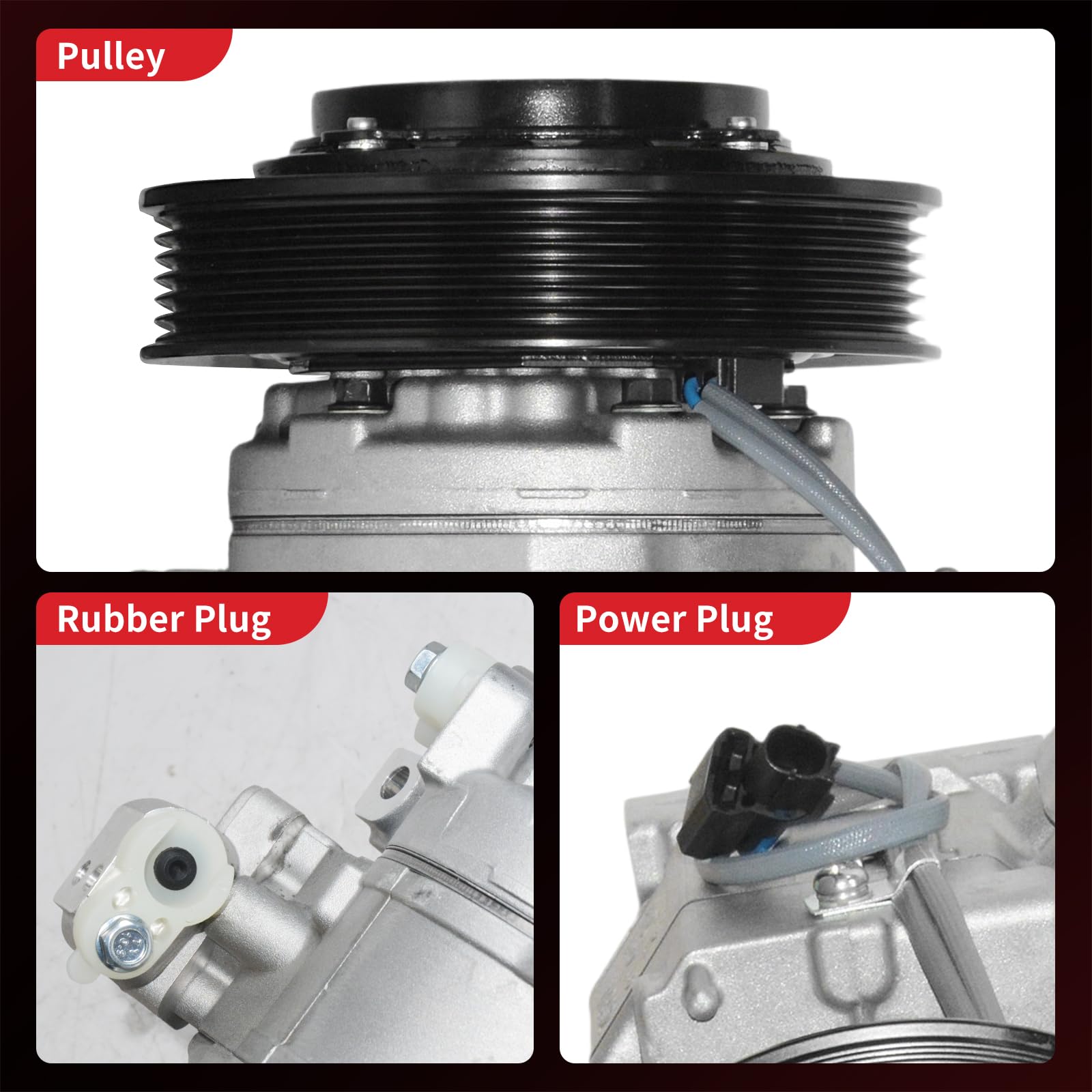 PHOBOOS compressor pictured with cabin vents blowing cool air showing restored comfort benefit