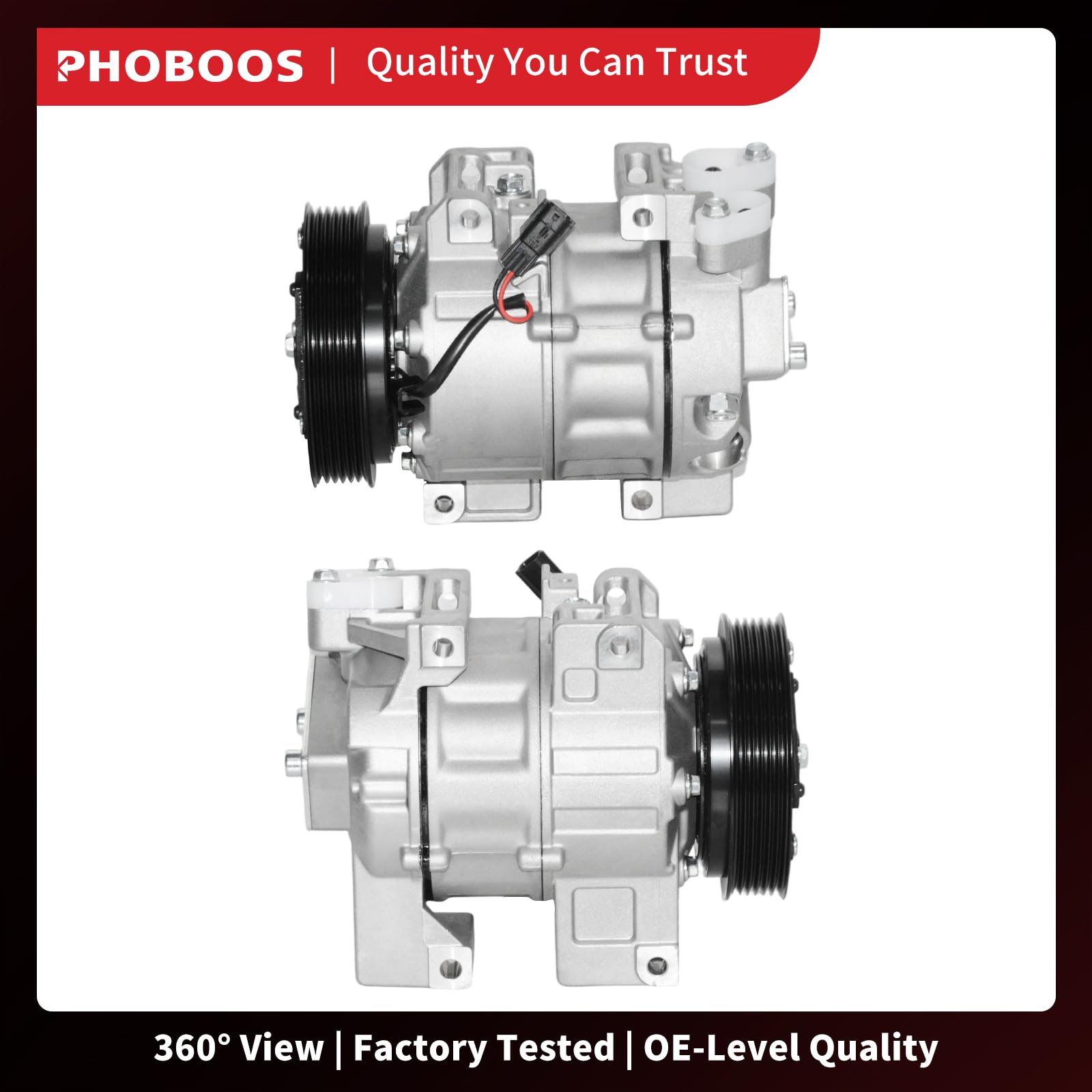 PHOBOOS compressor installed under hood demonstrating simple bolt-on replacement