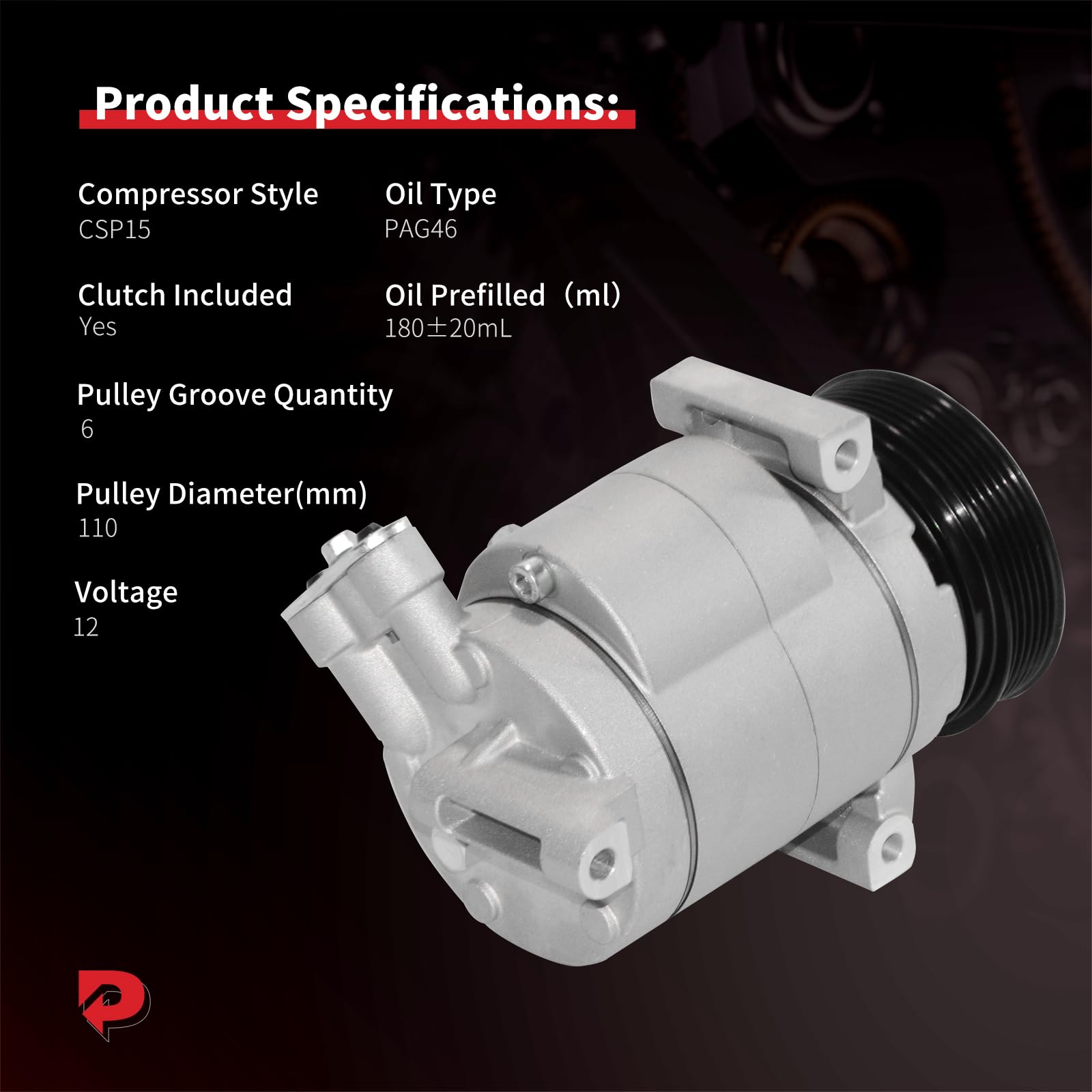 PHOBOOS pulley detail 120mm showing 6-groove design for belt alignment