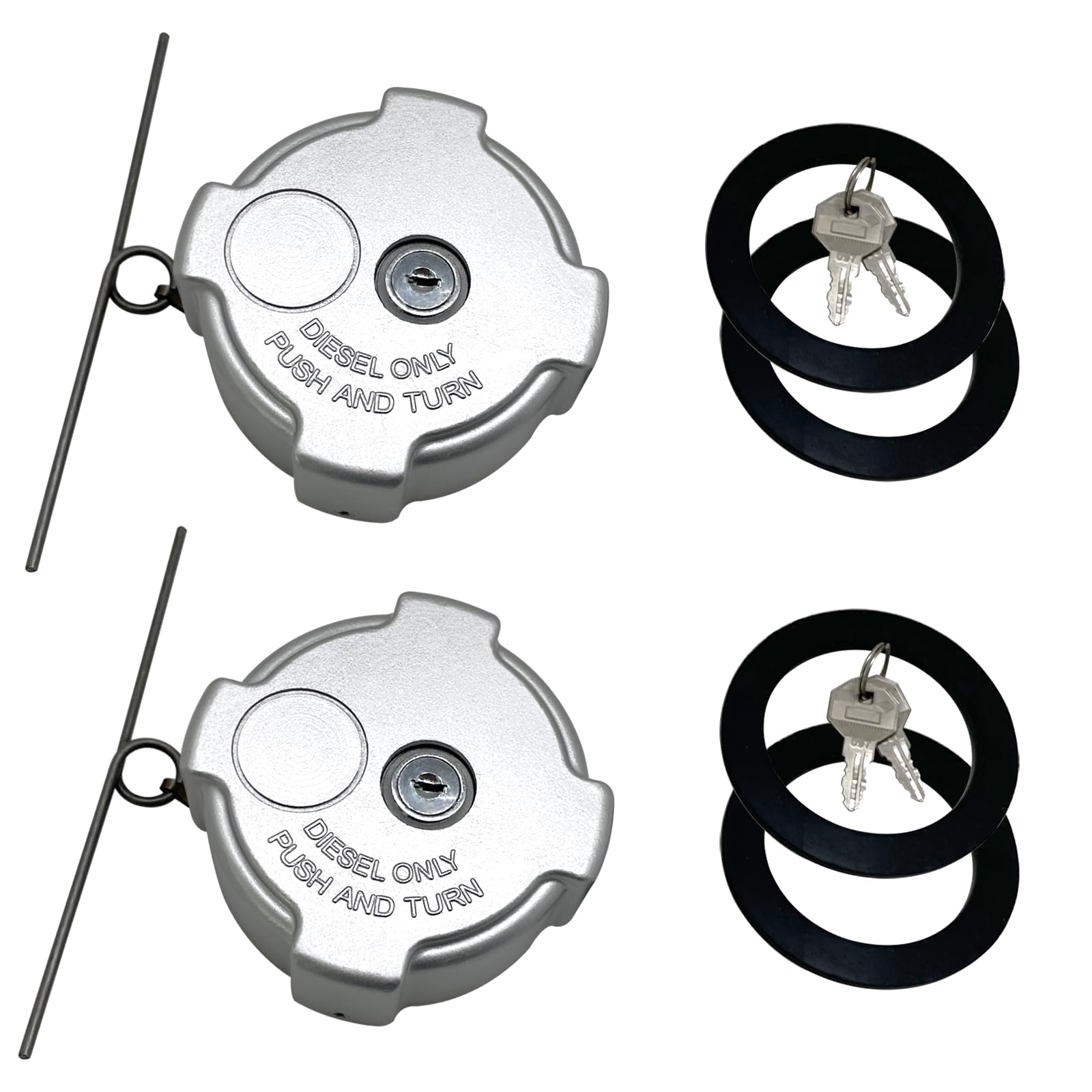 Phoddar locking fuel cap front view showing robust aluminum construction and secure seal