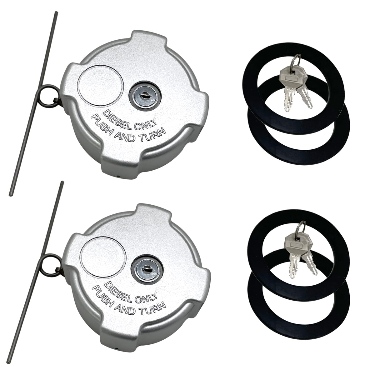 Phoddar locking fuel cap front view showing robust aluminum construction and secure seal