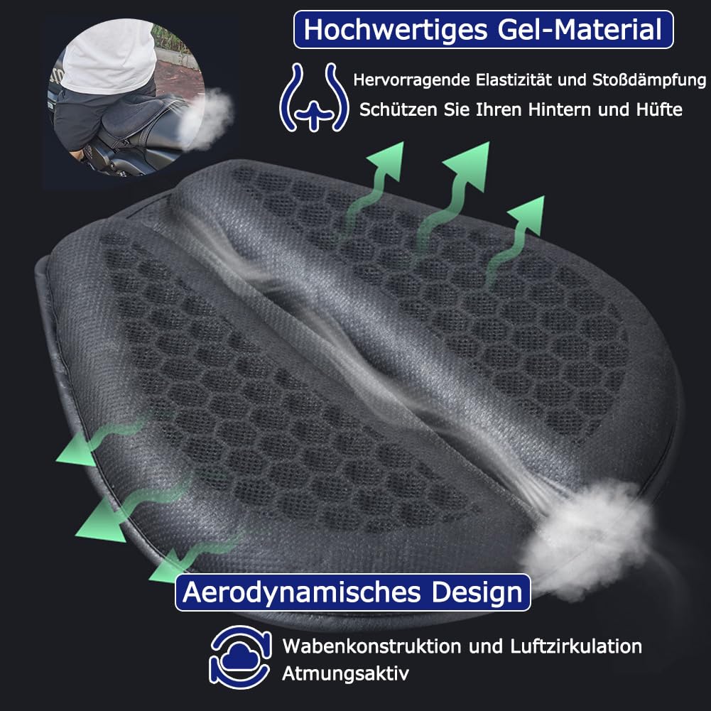 PhyiFlbey mounted on motorcycle seat improving rider comfort instantly