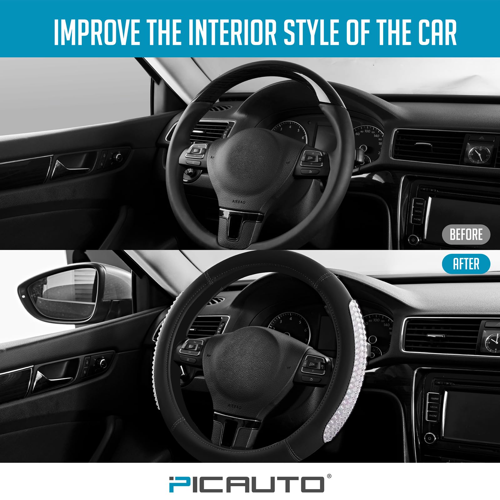 PIC AUTO lifestyle shot in car interior, enhances cabin style and comfort