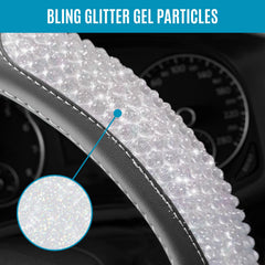 PIC AUTO cover installed on steering wheel in car, improves grip and control