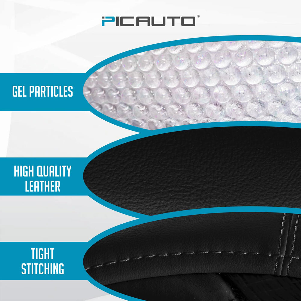 PIC AUTO leather grain detail highlighting genuine leather quality and durability