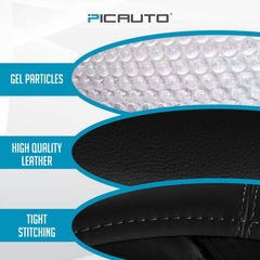 PIC AUTO leather grain detail highlighting genuine leather quality and durability