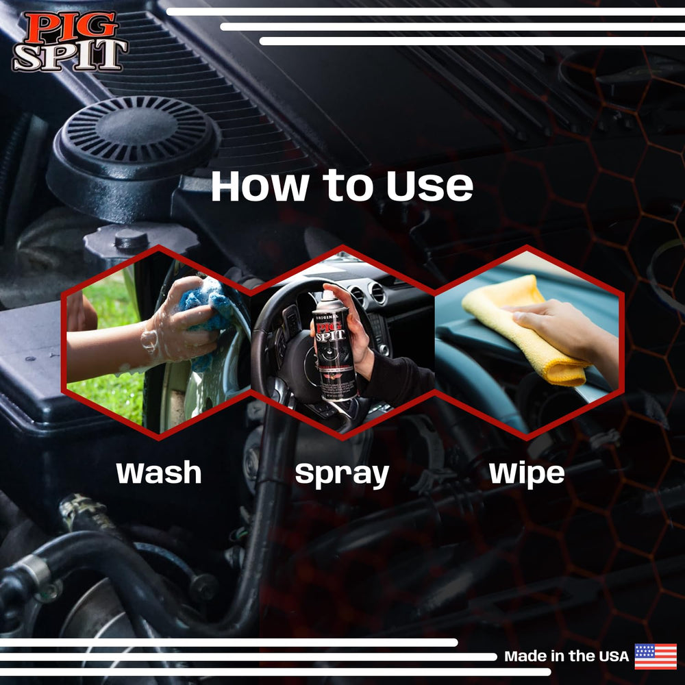 Pig Spit in lifestyle scene detailing a car for showroom shine