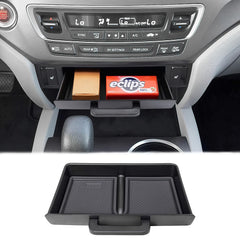 PIMCAR front view of tray showing sleek fit and concealed storage benefit