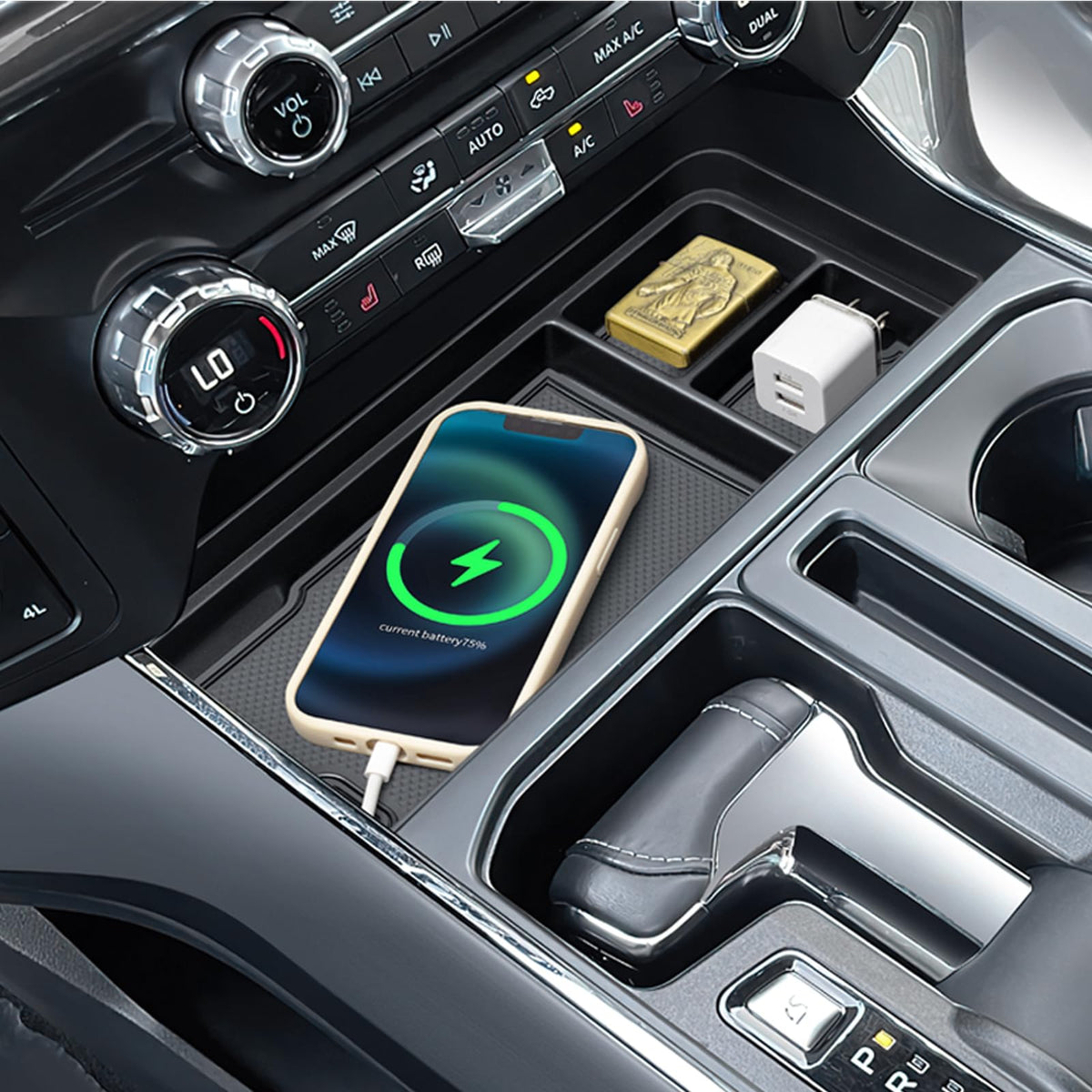 PIMCAR front view installed showing neat console organization and easy access