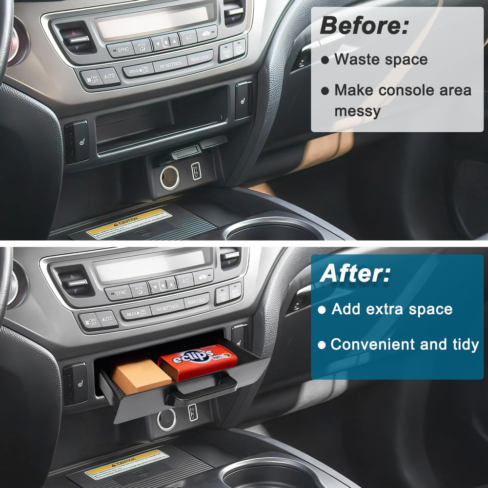 PIMCAR tray holding charging cable and coins for clutter-free console