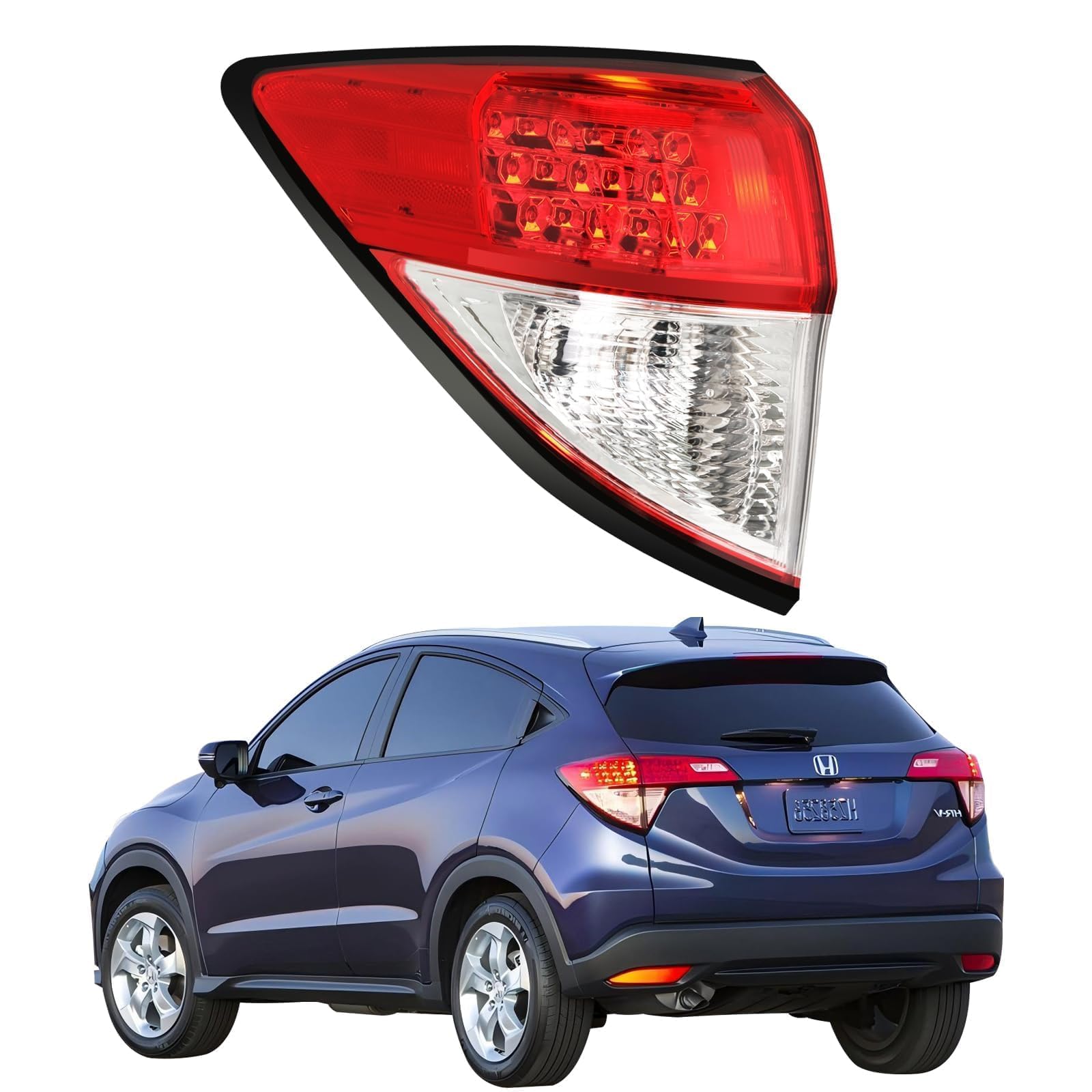 Pinkomoto left tail light front view showing clean OEM-style look and fit