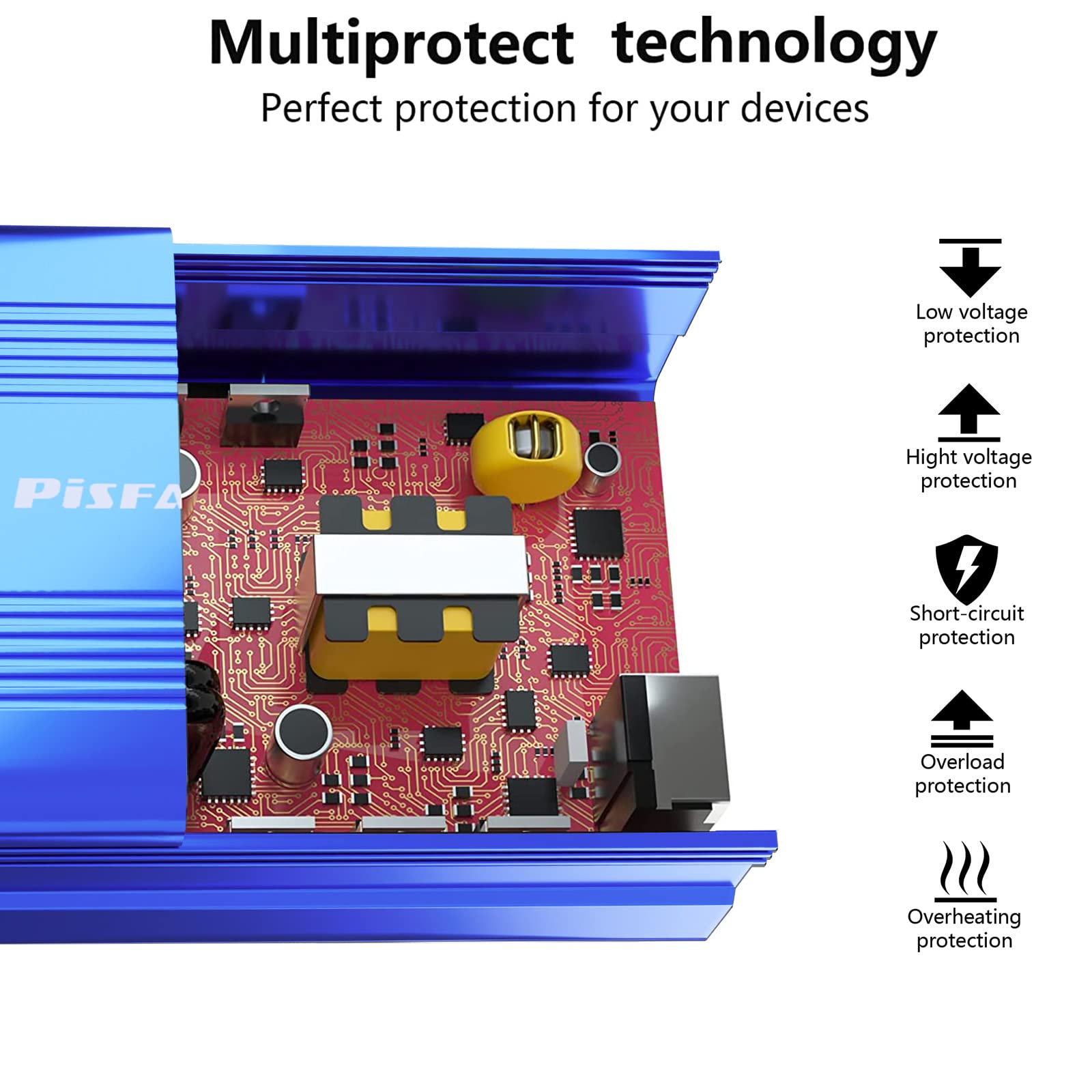PiSFAU powering a laptop in a car, enables work or entertainment on the go