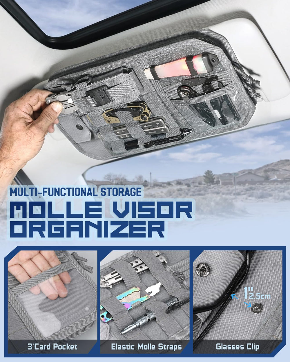 Pitozer open compartments showing zip pockets and elastic loops for tools
