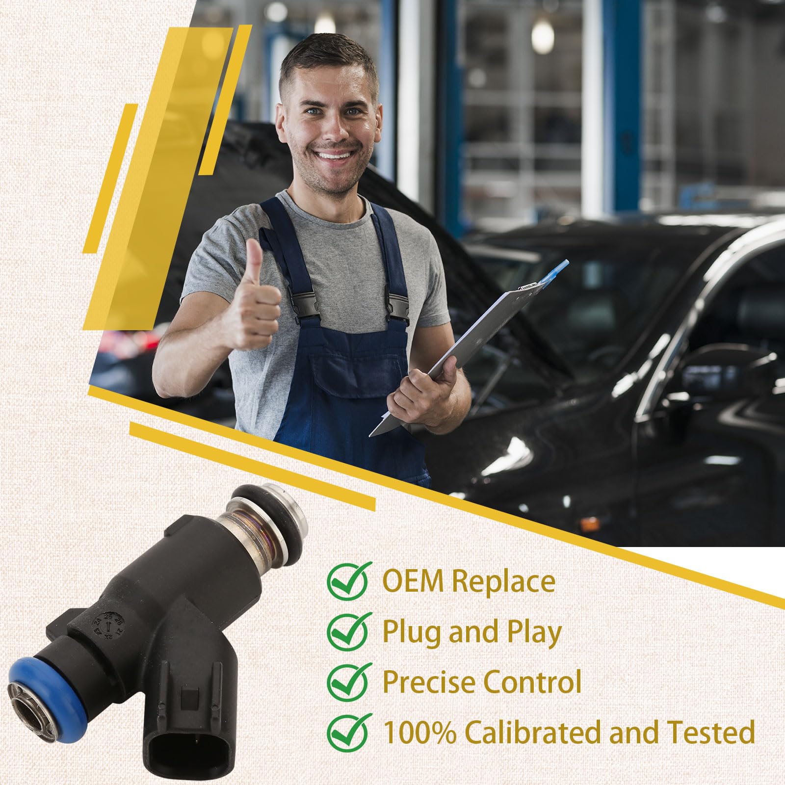 Pjvmvo injector installed on fuel rail demonstrating direct-replacement benefit