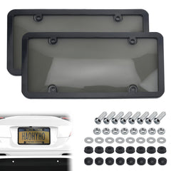 PLALEI front view clear license frame showing neat protection and polished look