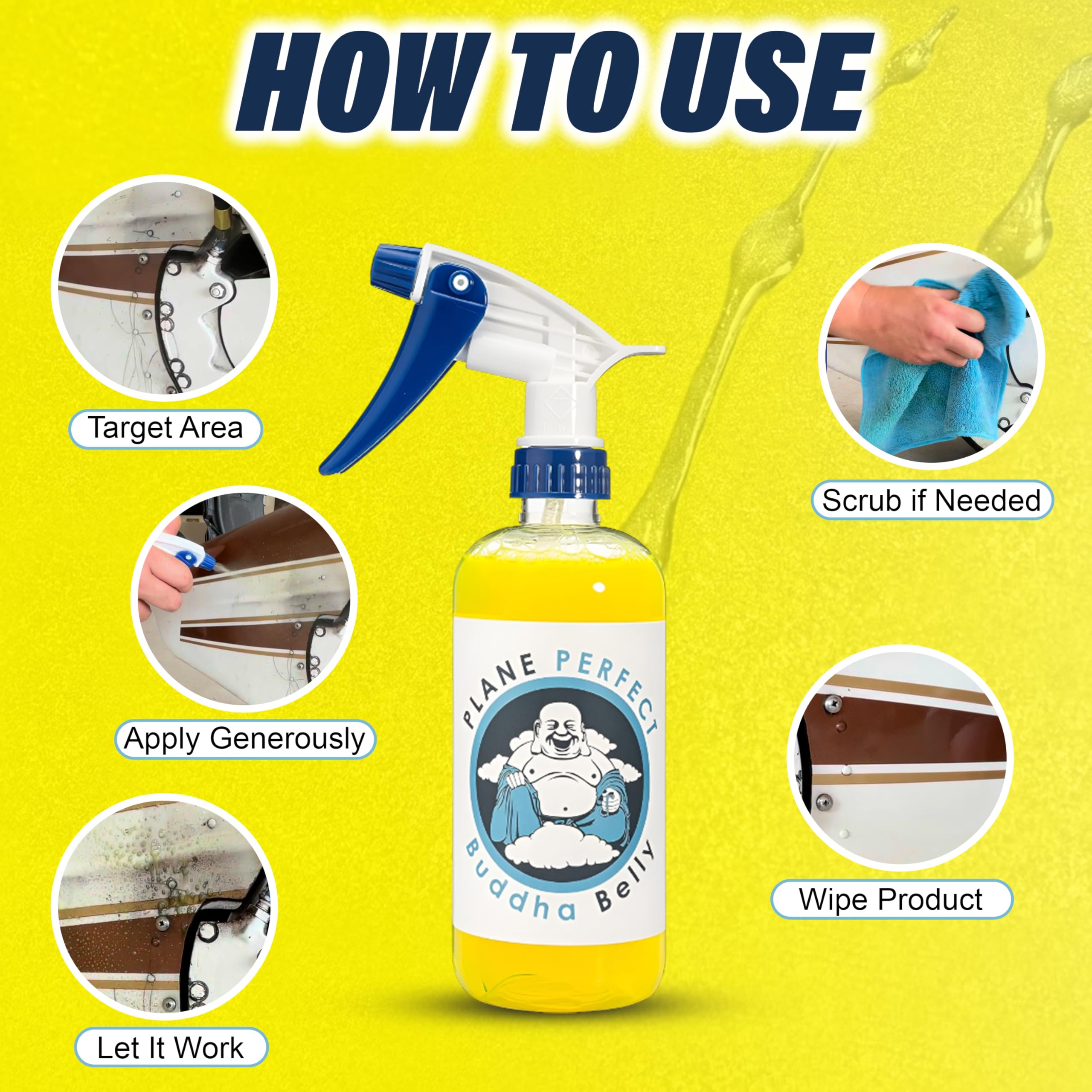 Plane Perfect spray dissolving heavy grease showing fast cutting action