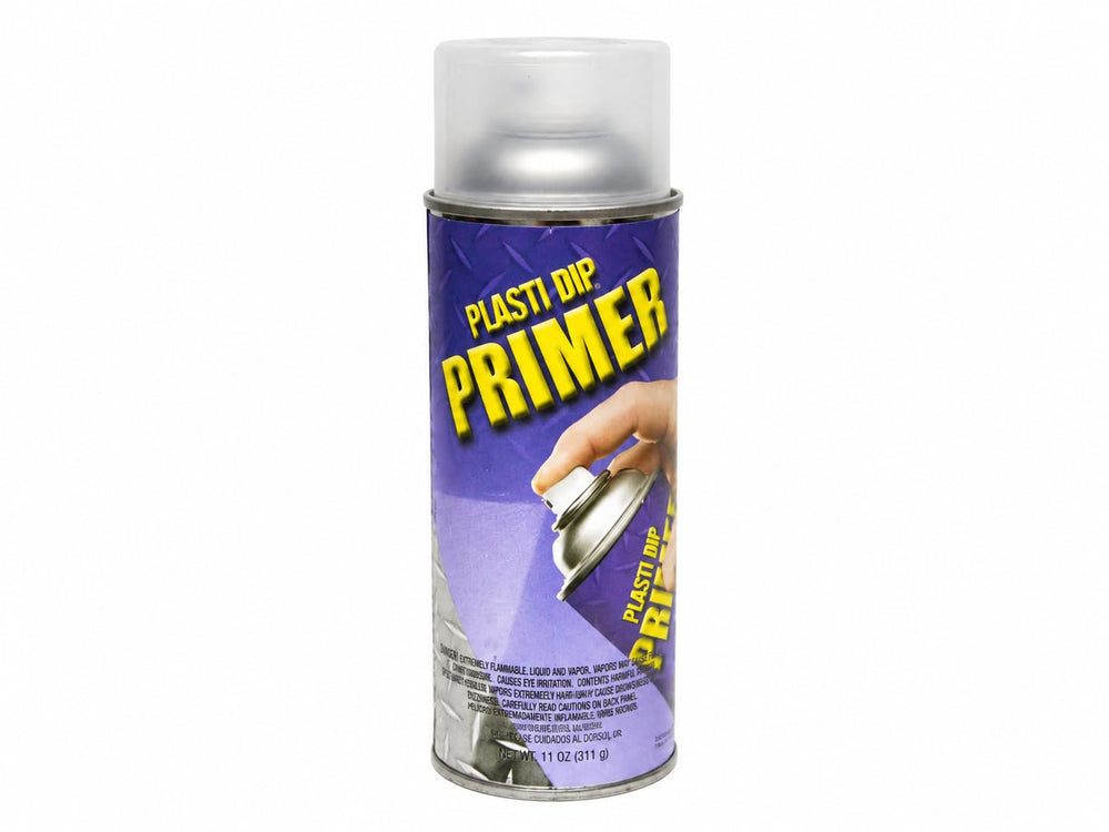 Plasti Dip primer 11 oz aerosol front can showing label and nozzle for easy prep