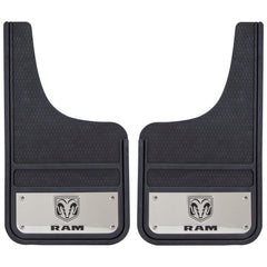 Plasticolor RAM front mud guards front view showing full size and fit benefit