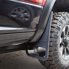 Plasticolor RAM mud guards installed on truck showing protection from road debris