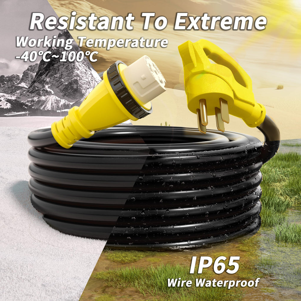 PlugSaf outdoor setup with generator and RV inlet illustrating emergency readiness