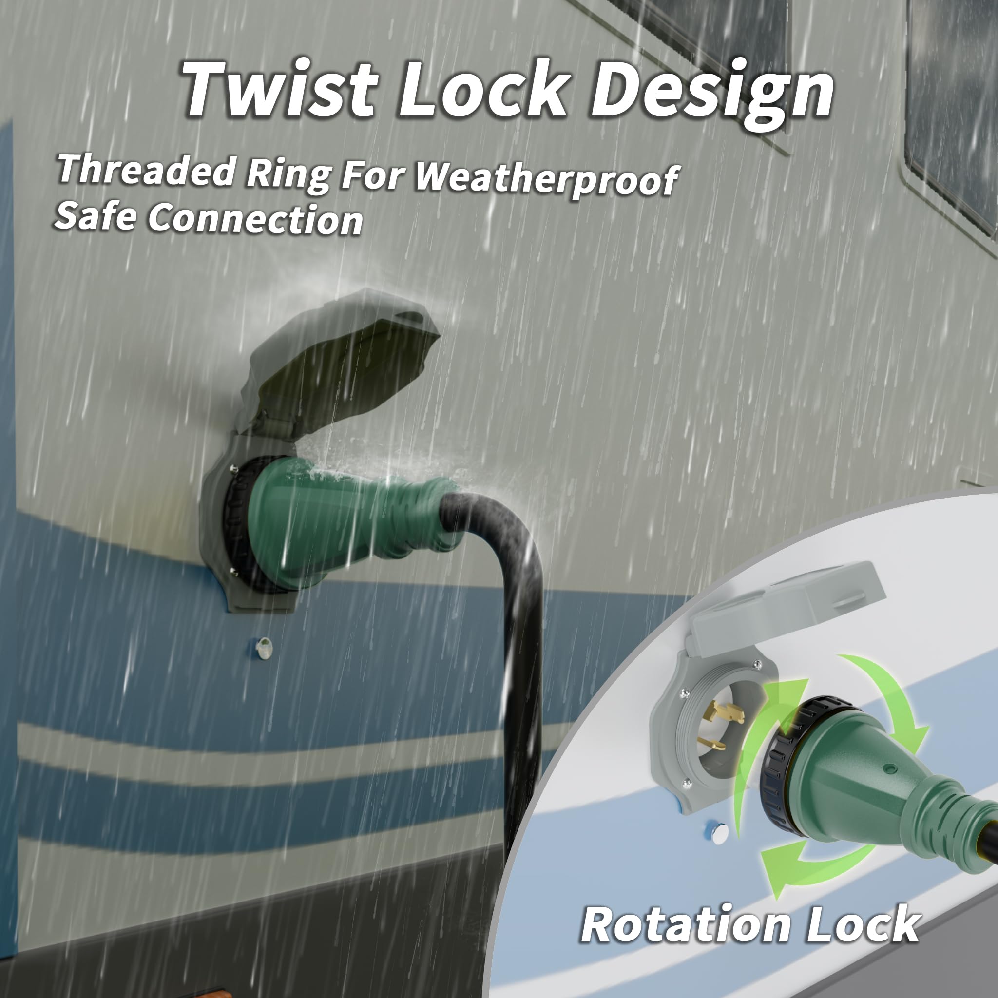 PlugSaf heavy-duty STW cord jacket detail showing abrasion resistance benefit