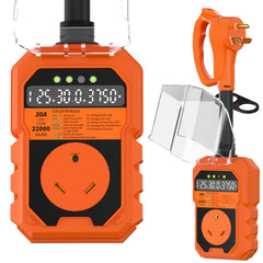 PlugSaf front view with LED display showing clear diagnostics for safe hookups