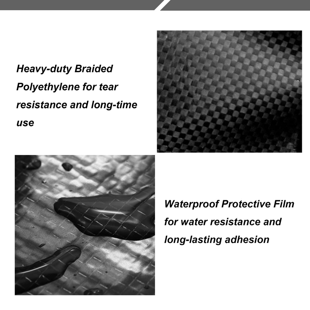 PlusRoc adhesive backing peeled to show strong permanent bond advantage