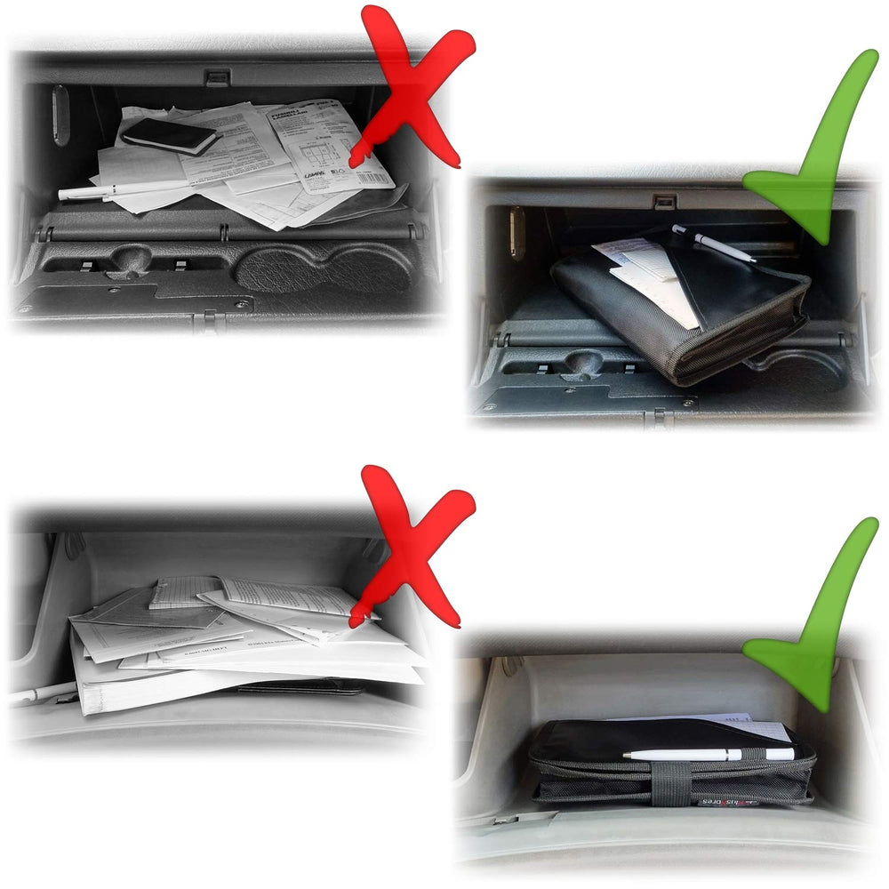 PlusXpres exterior quick-access pocket for parking slips and coupons