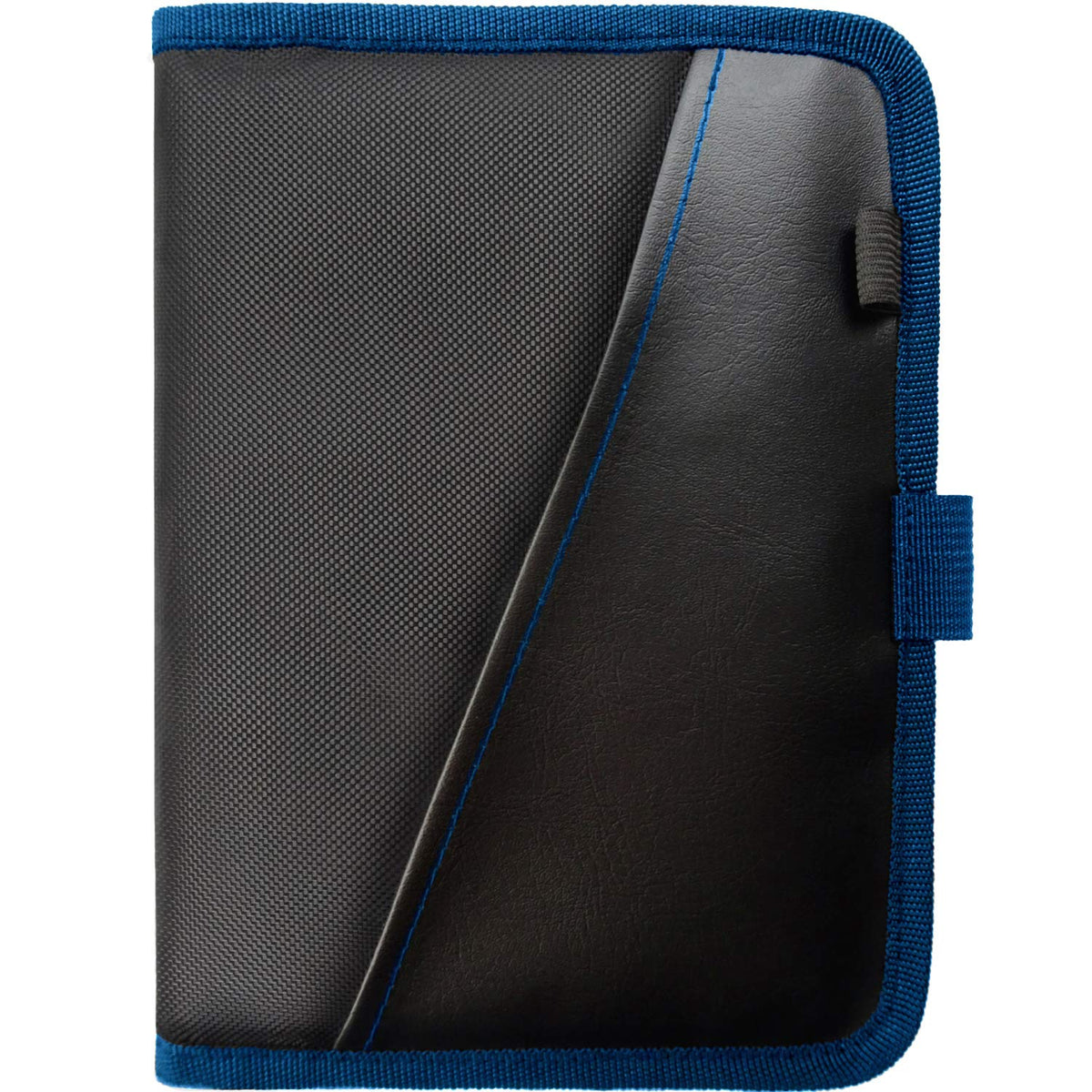 PlusXpres front view closed in blue showing compact protection and quick access