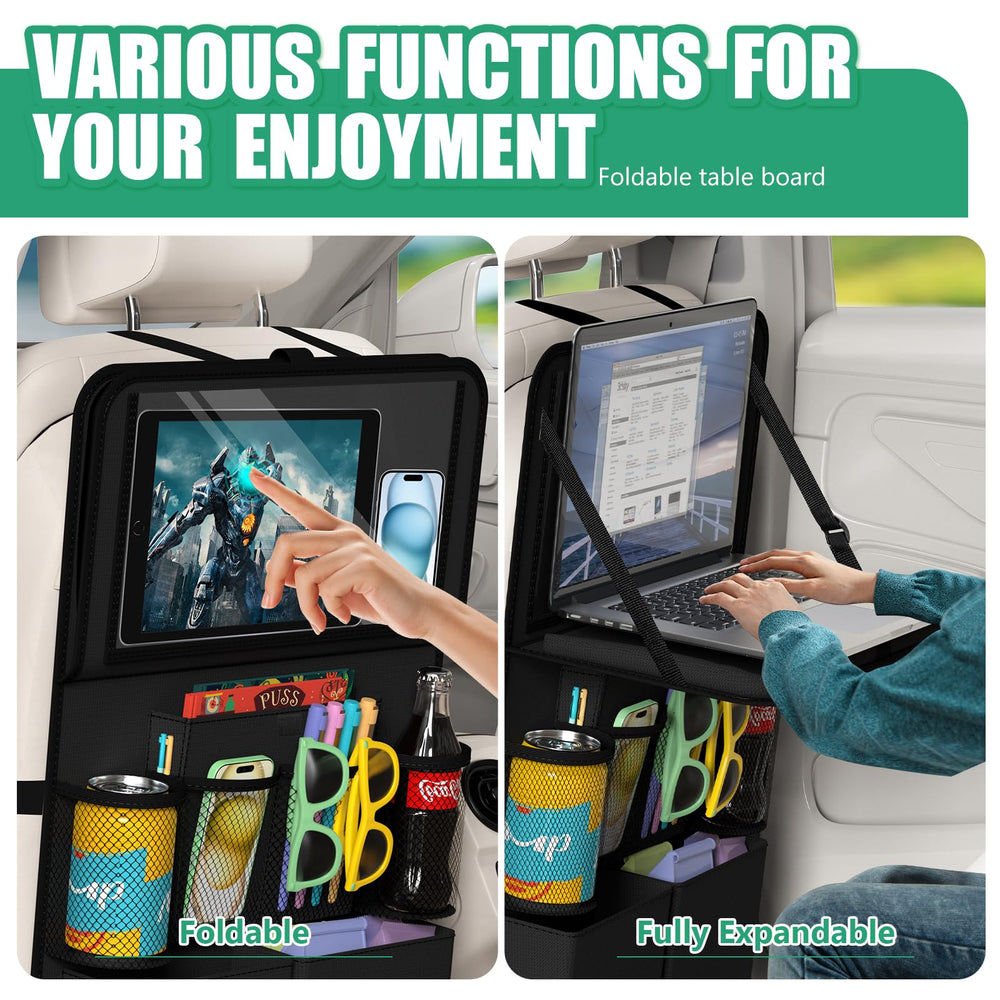 Plzpik large pockets holding an iPad and books, enables easy entertainment storage