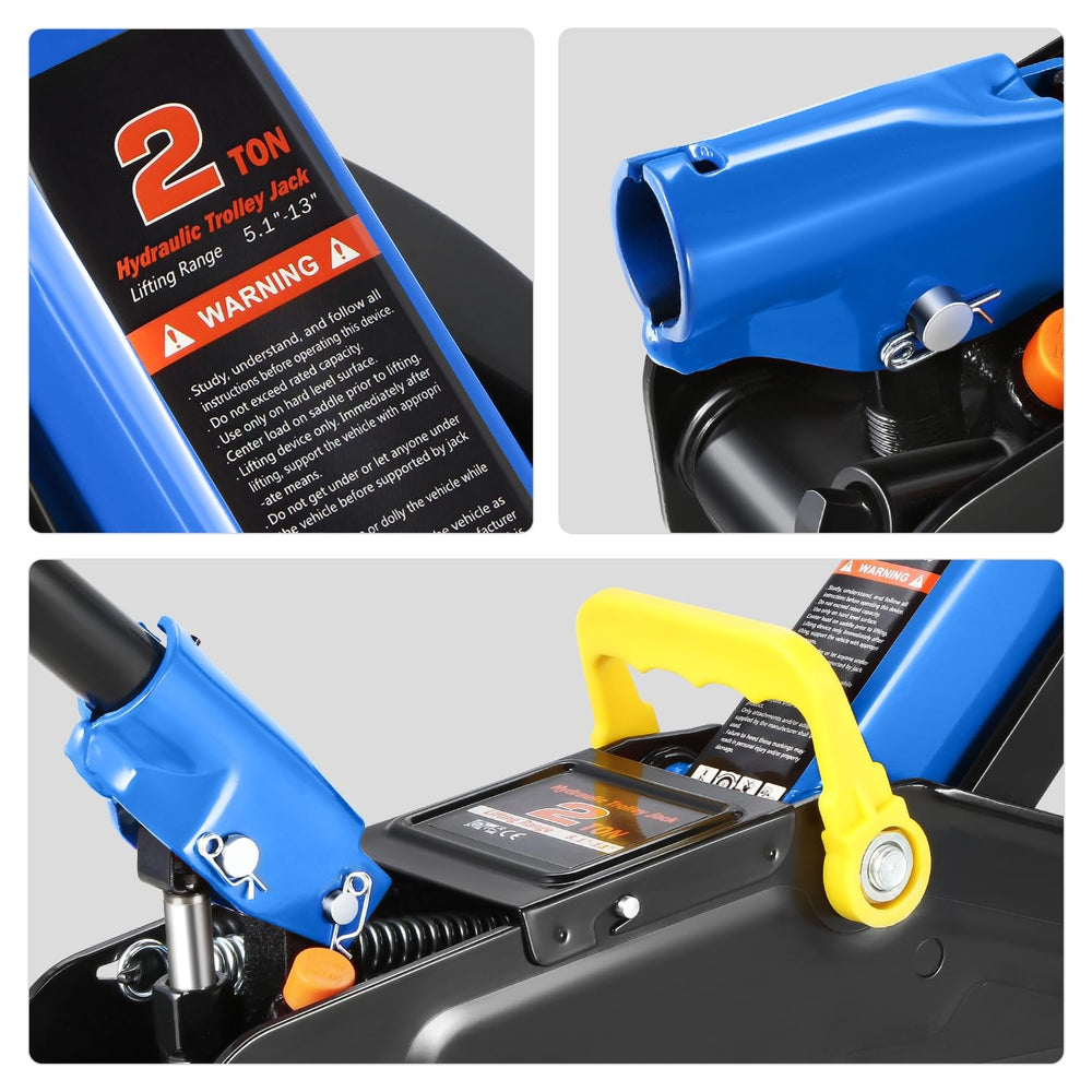 PM PERFORMOTOR jack beside a tire showing compact size and scale benefit