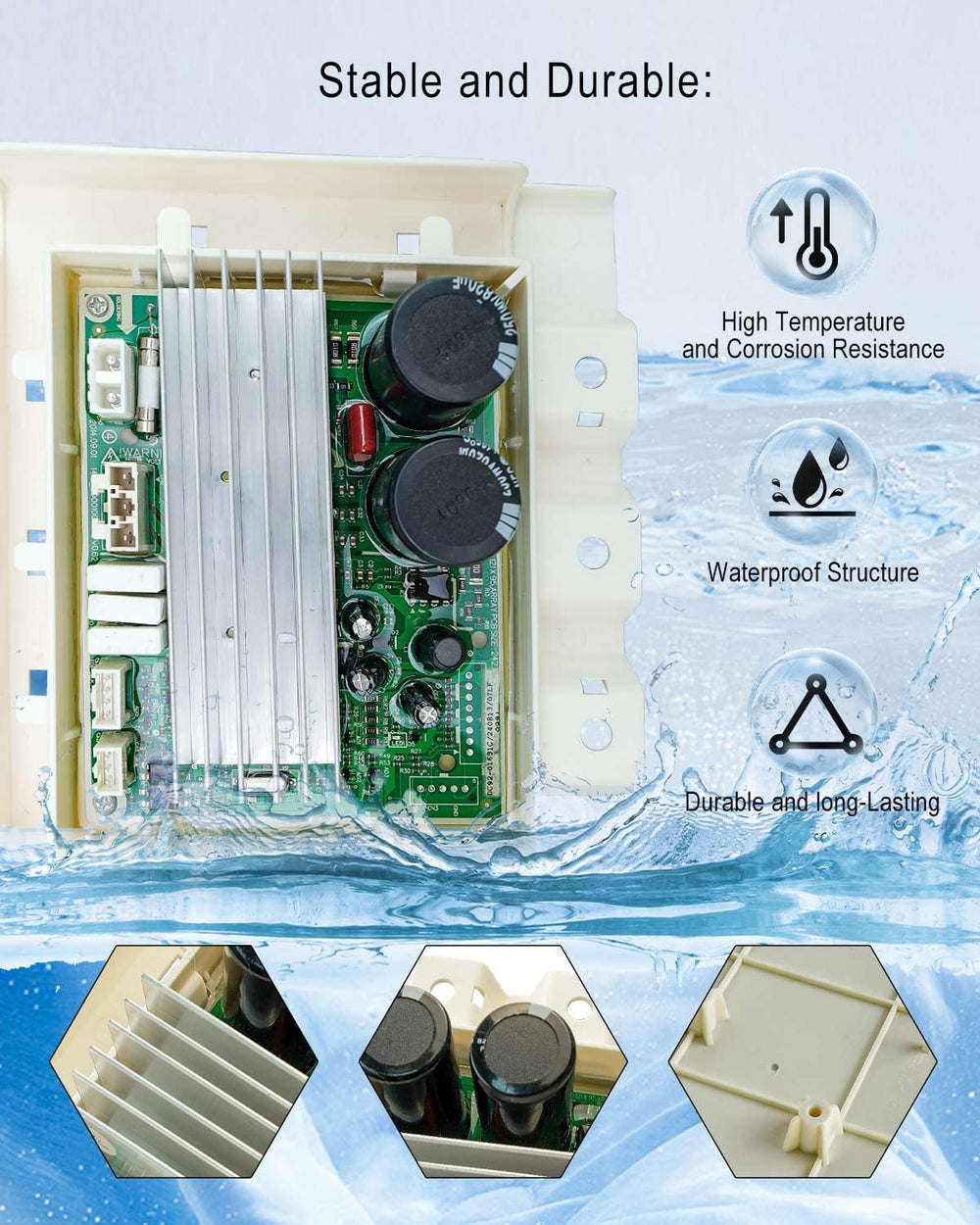 PNYZIK board mounted inside washer demonstrating direct-fit compatibility benefit