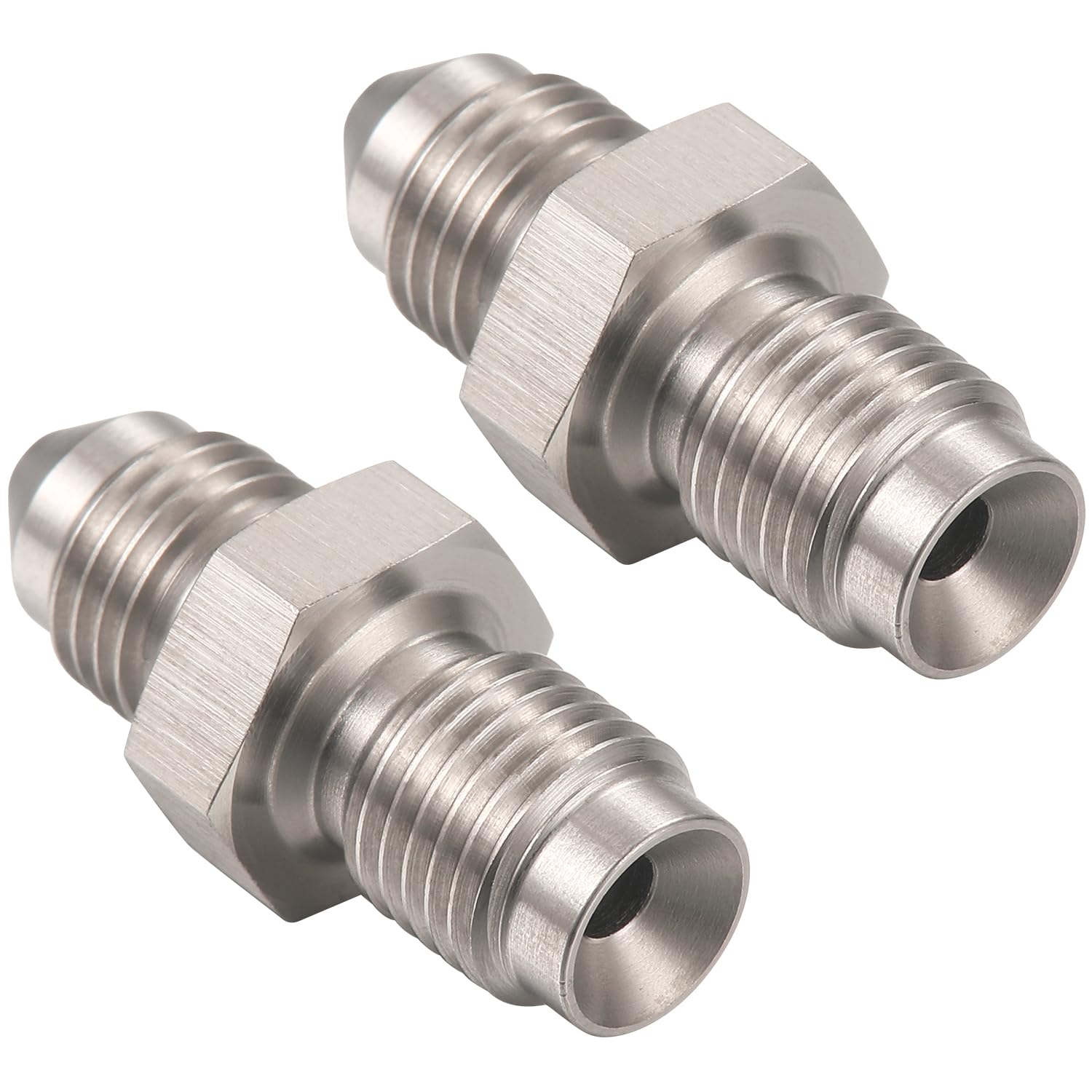 Podavelle adapter front view showing AN3 to 3/8-24 connection and durability