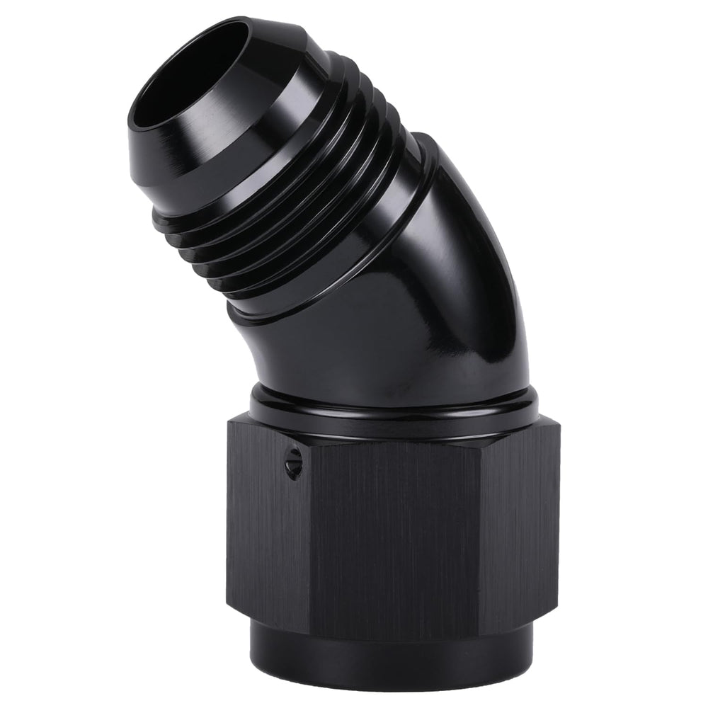 Podavelle adapter front profile showing 45° angle and clearances for neat routing
