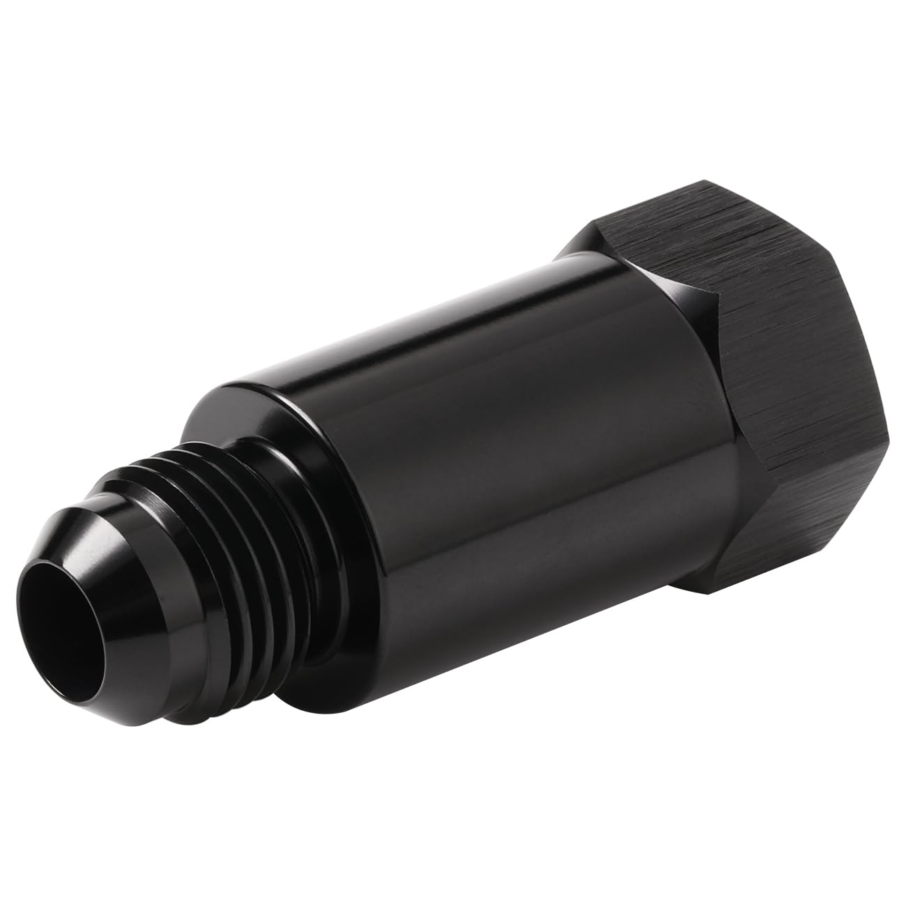 Podavelle front view of inline AN8 rollover valve showing compact anodized body and ports for secure fit