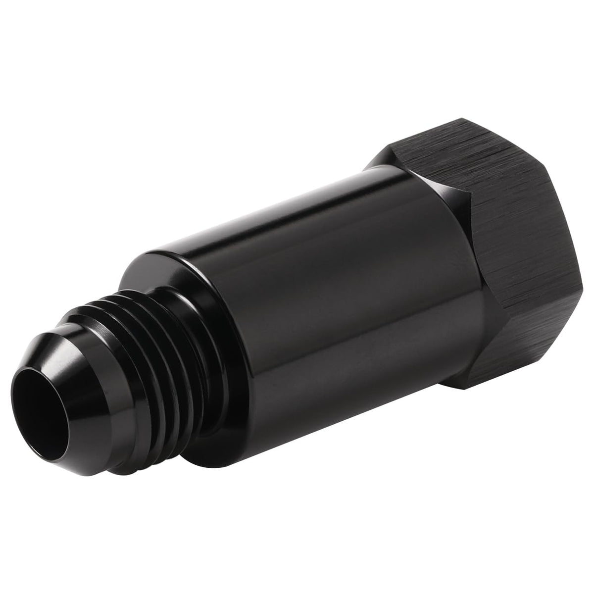 Podavelle front view of inline AN8 rollover valve showing compact anodized body and ports for secure fit