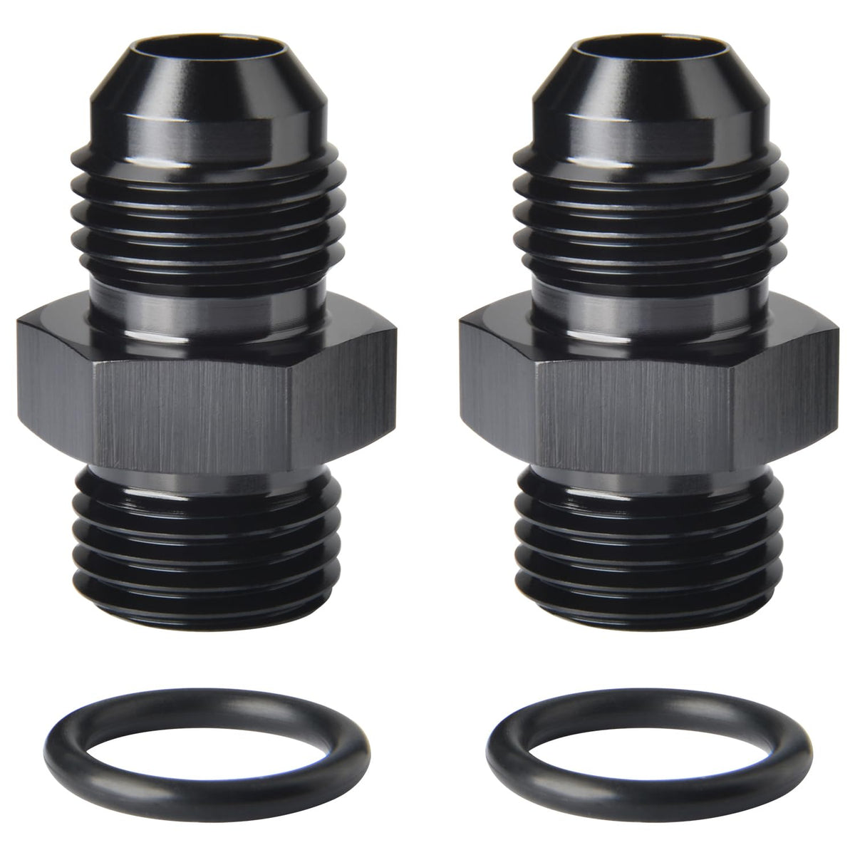 Podavelle adapters front view showing pair and black anodize for corrosion resistance